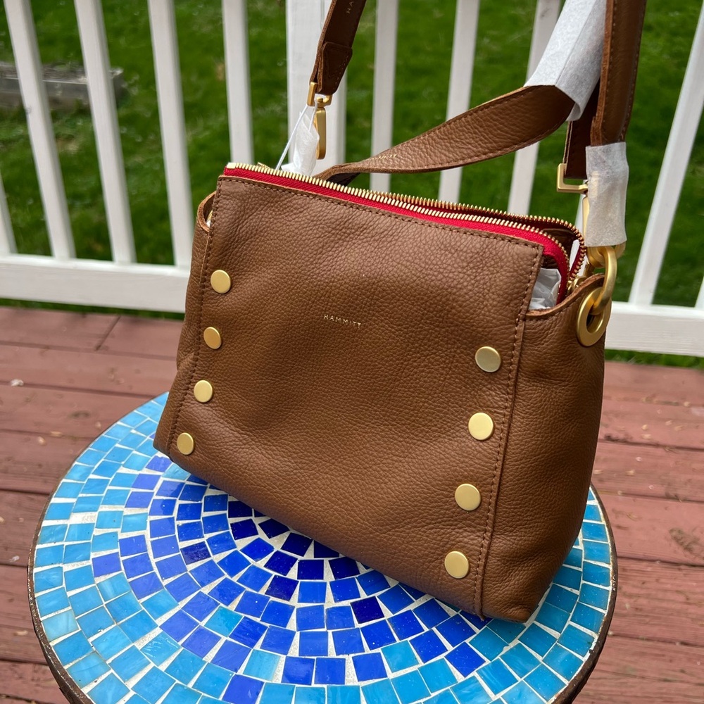 NWT Hammitt Bryant Medium Mahogany Brown Gold Crossbody